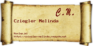 Cziegler Melinda névjegykártya